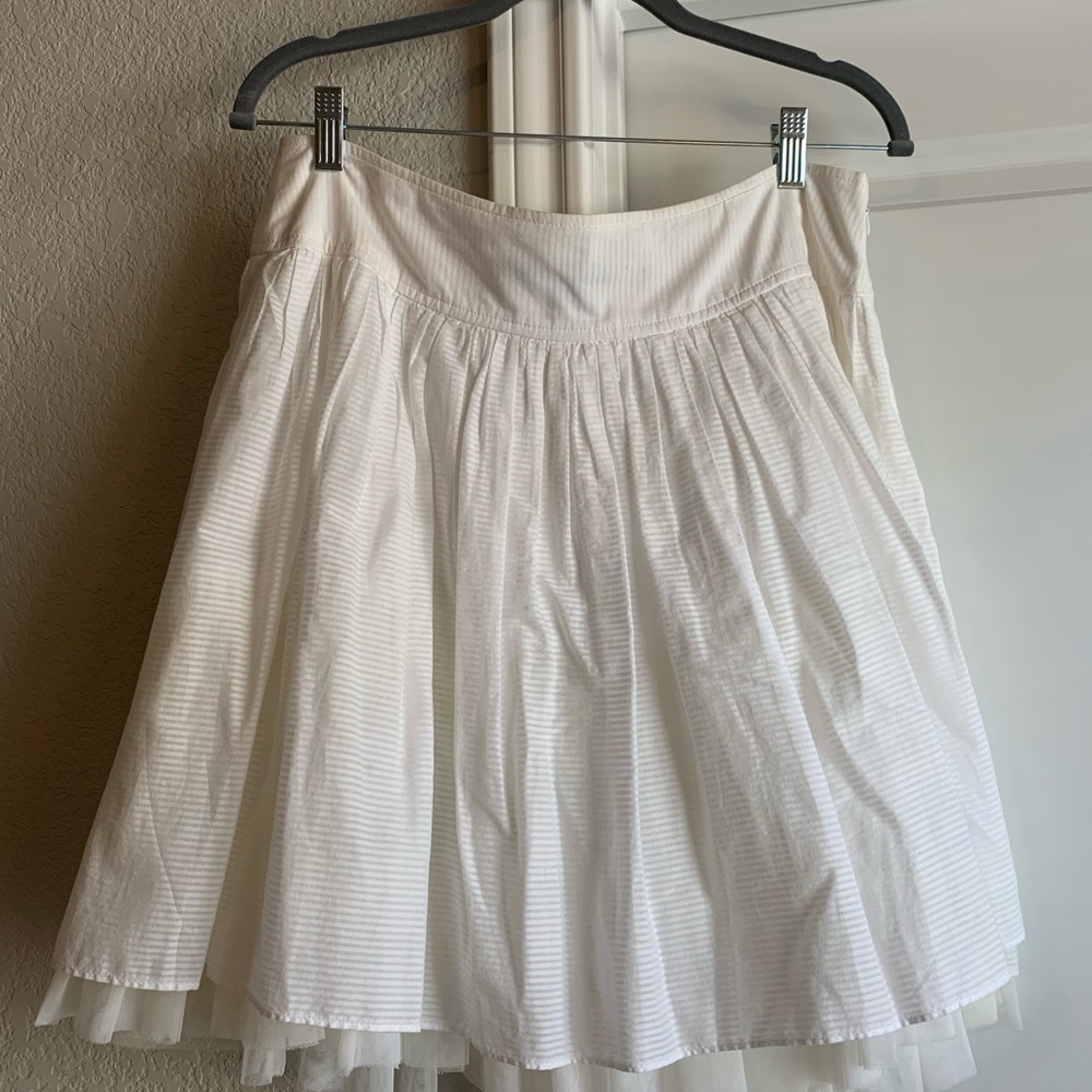 GAP Flouncy Mini Skirt with Tulle Underlay in White